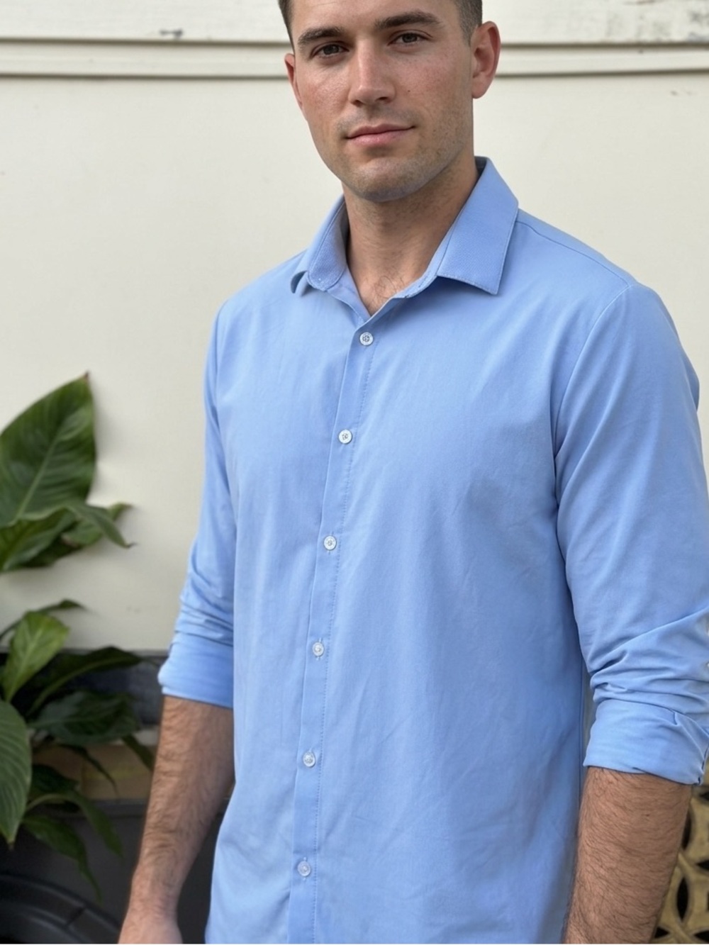 Mizzen+Main Men's Sky Blue Button-Up Dress Shirt
